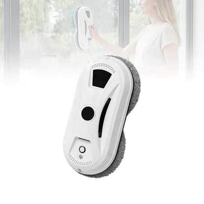 SakerPlus Automatic Smart Window Cleaning Robot, Glass Cleaner with Dual Rotating Pads, Smart Path Navigation, Remote Control, Backup Power Up to 20 Min, for Windows, Mirrors & Tiles