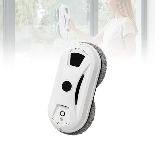 SakerPlus Automatic Smart Window Cleaning Robot, Glass Cleaner with Dual Rotating Pads, Smart Path Navigation, Remote Control, Backup Power Up to 20 Min, for Windows, Mirrors & Tiles