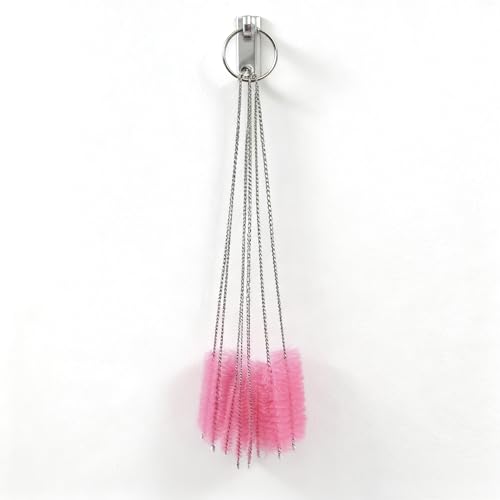 Bottle Cleaning Brush Set - Long Handle Bottle Cleaner for Washing Narrow Neck Beer Bottles,Kettle Spout/Lid Cleaner Brushes, Sports Water Bottles with Straw Brush, (Pink) - color: Pink