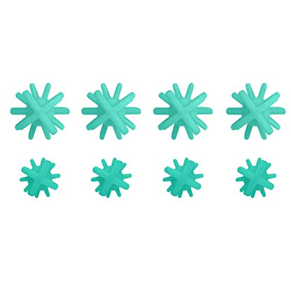 Silicone Straw Brush 4 Pack - (2 Small, 2 Wide) - 10 Inches Reusable Straw Cleaner, Pipe Cleaners, Straw Cleaning Tool for Drinking Straws, Pipes, Tubes, Glass and Detailing (Teal) - color: Teal