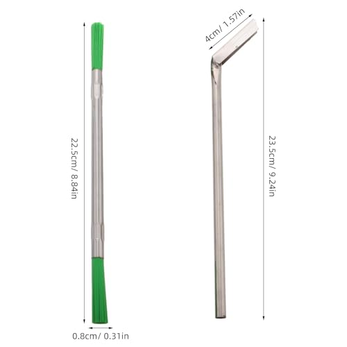 Amosfun Elevator Sill Cleaner Tool with Long Handle Gap Scraper and Brush for Efficient Elevator Track Cleaning in Commercial and Residential Buildings - size: 22.50X0.80X0.80CM