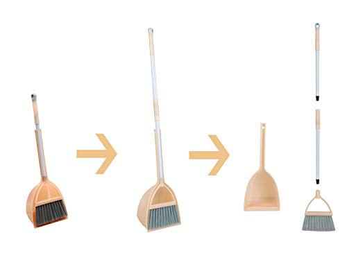 Mini Broom with Dustpan for Kids,Little Housekeeping Helper Set (Light Orange) - color: Light Orange