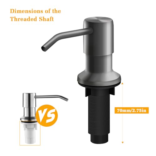 Soap Dispenser for Kitchen Sink, Built in Sink Soap Dispenser Lotion Dispenser with 17 OZ Bottle, Refill from The Top Bar Sink Soap Dispenser, Gray - color: Gray 01, size: Comes with 17 OZ Bottle