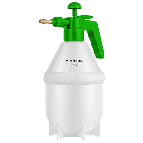 VIVOSUN 27oz Pump Sprayer, Handheld Garden Water Sprayer Bottle with Adjustable Brass Nozzle, for Spraying Plants, Flowers, Weeds and Cleaning, Green - color: Green, size: 27oz