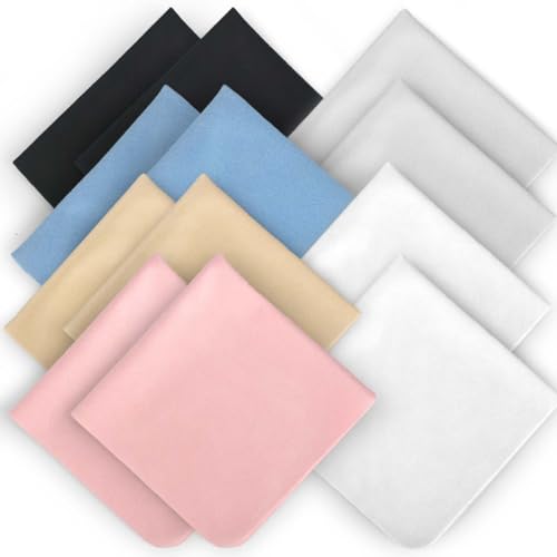 CONLI 12 Pack 20x20cm/8”x8” Large Microfiber Cleaning Cloth for Eyeglasses Luxury Suede Glass Cleaning Cloth Glasses Cleaner for Eye Glass Lens Cleaning Gentle and Lint-Free - color: 12pack-20x20cm