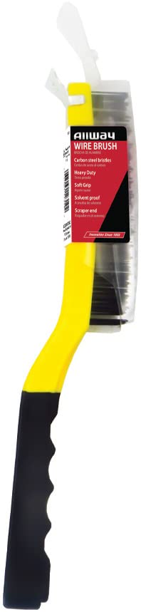 ALLWAY SB319 Soft-Grip Carbon Steel Wire Brush with Scraper - style: Carbon Steel Wire Brush with Scraper, 3 x 19
