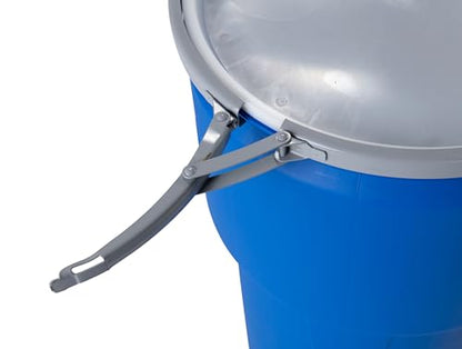 Eagle 14 Gallon Plastic Drum with Lid, Metal Lever-Lock, 26.5"x15", Open Head Lab Pack Drum Made of Durable, Lightweight HDPE, Withstands Weather and Chemicals, Made in USA, Blue, 1610MB - color: Blue, size: 14 Gallon, style: Metal Lever-Lock