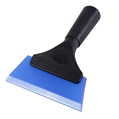 FOSHIO Small Squeegee with 5 Inch Dark Blue Rubber Blade Mini Wiper Window Tinting Tools for Mirror Glass Window Cleaner with Non-Slip Handle, 2 Pack - color: With 2 Pack Blue