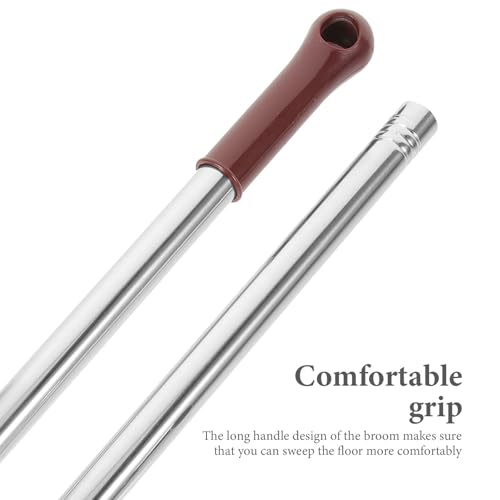 VALICLUD Wood Handle Soft Bristle Broom with Long Stainless Steel Handle, Anti-Static Floor Cleaning Tool for Indoor Household Sweeping and Dust Removal