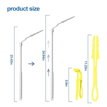 Replacement Handles Compatible with Swiffer Duster Refill, Swiffer Duster Extended Handle,Foldable & Extendable Dust Handle Only(White 5pcs) - size: 5 PCS