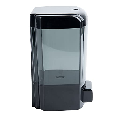 Clean Tek Professional 23.7 Ounce Manual Soap Dispenser, 1 Wall-Mountable Soap Dispenser - With Security Key, Black Plastic Refillable Soap Dispenser, Push Mechanism, Transparent Tank - Restaurantware - color: Black