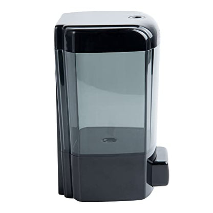 Clean Tek Professional 23.7 Ounce Manual Soap Dispenser, 1 Wall-Mountable Soap Dispenser - With Security Key, Black Plastic Refillable Soap Dispenser, Push Mechanism, Transparent Tank - Restaurantware - color: Black