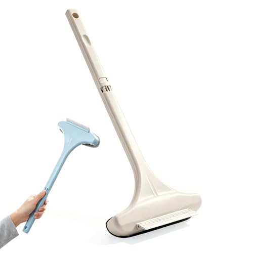 2 in 1 Window Squeegee Cleaner Tool, Multifunctional Window Screen Cleaner Brush with Squeegee, 2026 New Window Cleaning Brush with Detachable Handle, Double Sided Wet & Dry Dual Use (Beige) - color: Beige