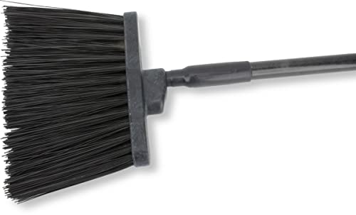 SPARTA 41083EC03 Plastic Color Coded Broom, Unflagged Bristles, Long Broom With Angled Head For Small Debris Cleaning, 56 Inches, Black - color: Black