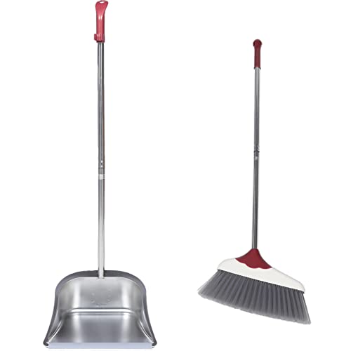 Healifty 1set Broom and Dustpan Handle for Easy Cleaning Home Office and Kitchen Soft Bristles for Efficient Dust Collection and Versatile Use - color: Color15