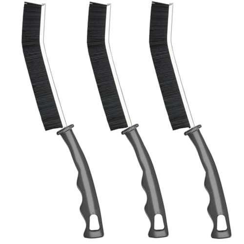 Cleaning Brush,Hard Bristle Crevice Cleaning Brush UK 3 Pcs Bathroom Crevice Gaps Brush Groove Crevice Cleaning Tool for Narrow Corners in Home Kitchen Bathroom and Window - color: 3pcs Black