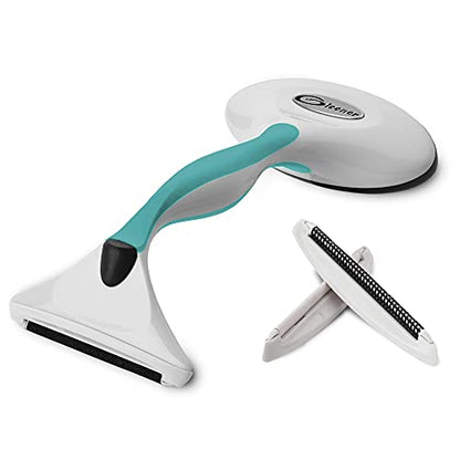 GLEENER Fabric Shaver & Lint Remover |Battery-Free 4-in-1 Depiller with 3 Fabric-Safe Edges for Clothes & Upholstery (Turquoise) - color: Turquoise