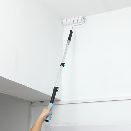 Bates- Telescopic Extension Pole, 3 Ft, Aluminum Alloy, Sturdy Multi-Purpose Extension Pole with Flip-Lock Design for Painting, Dusting and Cleaning - color: Black and Blue, size: 3 Ft, 1 Pack