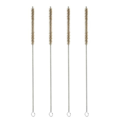PATIKIL 12" Wire Tube Brush, 4Pcs 0.4" Diameter Brass Wire Tube Brush Pipe Cleaning Supplies for Auto Parts, Bottles, Tubes, Brass Tone - size: 0.4"