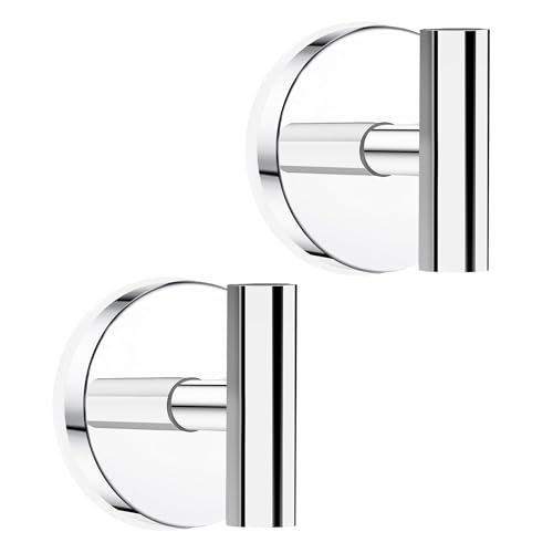 MOTAIPEAK Suction Cup Hooks for Shower, Shower Hooks for Inside Shower, No Drill Towel Hooks for Bathroom, Removable Suction Hooks for Glass, Mirror, Tile, Waterproof, Rustproof – Chrome (2 Pack) - color: Chrome, size: 2 Pack