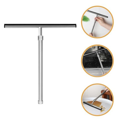 Universal 23-inch Extendable Shower Squeegee and Window Cleaning Tool, Stainless Steel Tile and Glass Wiper for Bathroom, Car, and Home Use