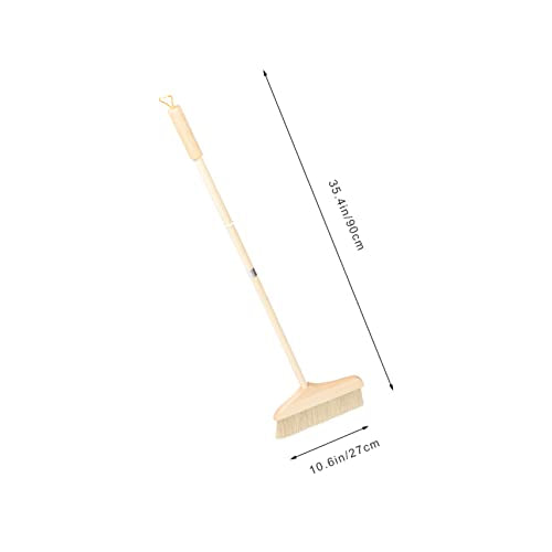 Ergonomic Soft Bristle Broom Handle for Sweeping Reach Broom Stick for Hardwood Floors Safe for Carpet
