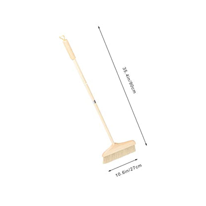 Ergonomic Soft Bristle Broom Handle for Sweeping Reach Broom Stick for Hardwood Floors Safe for Carpet