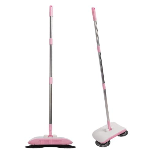Carpet Floor Sweeper Manual with Horsehair,Hanging Manual Vacuum Carpet Brush Home Tool for Sweeping Mopping (Pink)