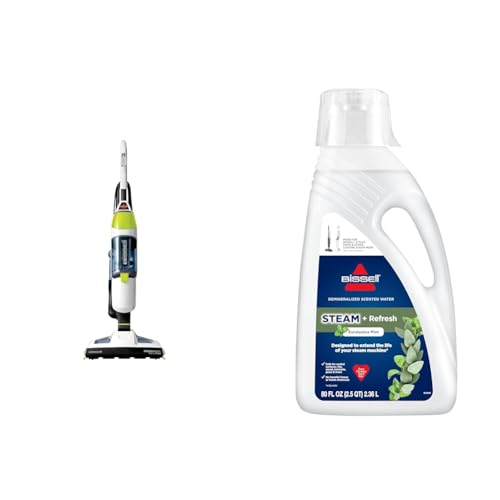 Bundle of Bissell PowerFresh Vac & Steam All-in-One Vacuum and Steam Mop, 2747A + Eucalyptus Mint Steam Water, 80 oz, 1392F