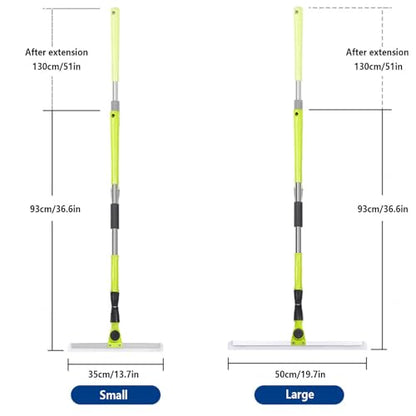 Squeegee Broom for Floor, with 51 Long Handle Silicone Broom, Squeegee Broom for Floor Pet Hair for Concrete Floor,Bathroom Tile,Large:50×130cm - size: Large:50×130cm