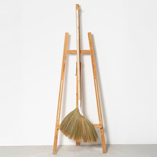 Natural Broom - Indoor Grass Broom - Long Handle Broomstick for House, Garage, Office, Lobby Room, Kitchen - color: Natural