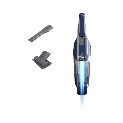 Shark Cyclone PET Handheld Vacuum | HyperVelocity Suction | Powerful Pet Hair, Home & Car Cleaning | USB Rechargable| Lightweight | Crevice Tool & Multi Surface Pet Tool | Navy Blue/Grey | CH701 - style: Cyclone w/ 2 attachments