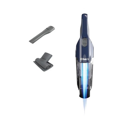 Shark Cyclone PET Handheld Vacuum | HyperVelocity Suction | Powerful Pet Hair, Home & Car Cleaning | USB Rechargable| Lightweight | Crevice Tool & Multi Surface Pet Tool | Navy Blue/Grey | CH701 - style: Cyclone w/ 2 attachments