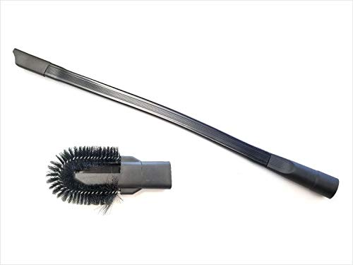 Universal 25" Long Flexible Crevice Tool with Detachable Brush for Dryer Lint, Under Furniture