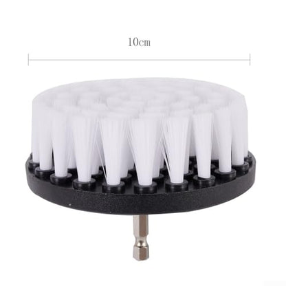 4 Inch Soft Drill Brush Head, High Resistance Nylon Bristles for Deep Cleaning Bathroom Carpet Leather Upholstery Kitchen for Tile Shower Bathtub Wheels Grout Toilet Glass Tire Compatible with Drills