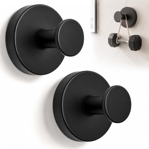 Upgraded Suction Cup Hooks for Shower, No-Drill Bathroom Hooks for Hanging Towels, Robes & Loofah - Mount on Kitchen Walls, Window, Glass, Mirror, Tile & Smooth Surfaces (2 Pack, Black) - color: Black