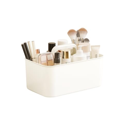 Vidifor Clear Portable Caddy Tote, Shower Caddy with Handle for Art Supplies, Makeup, Crafts, Colored Pencils, Sewing, Office Supplies (White) - color: White