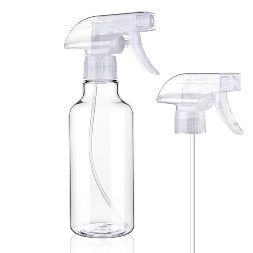 Spray Bottles Plastic Spray Bottle for Hair Mist/Stream Heavy Duty Empty Spray Bottles for Cleaning Solutions, Plants, Cooking (12oz-Clear+nozzle) - color: 12oz-Clear+nozzle