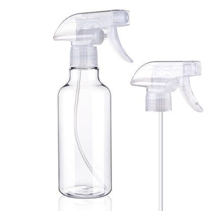 Spray Bottles Plastic Spray Bottle for Hair Mist/Stream Heavy Duty Empty Spray Bottles for Cleaning Solutions, Plants, Cooking (12oz-Clear+nozzle) - color: 12oz-Clear+nozzle
