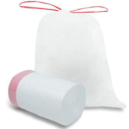 O2frepak 4Gallon Drawstring Small Kitchen Trash Bags,Clean Fresh Scent and Heavy Duty Garbage Bags(100 Count,45x50cm) - style: 4Gallon(100Counts)White