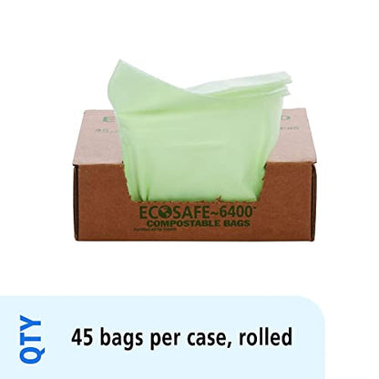 Stout by Envision Compostable Trash Bags, 13 Gallon 24" x 30", 45 Bags Per Case, ASTM6400, Green Bags, Made in America (E2430E85)