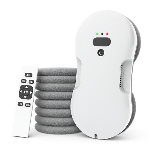 Window Cleaning Robot, Automatic Window Cleaner Robot with Dual Spray, Edge Detection, Intelligent Path Planning, 3000pa Strong Suction, Anti-Drop Protection for Glass