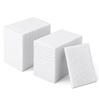 40 PCS White Non Woven Pads, Light Duty Scouring Pad, Abrasive Surface Scrubber, Non Scratch Scrubbing Pad, Multi Scouring Sponge for Home Workshop Cleaning Polishing(4 x 6 Inch)