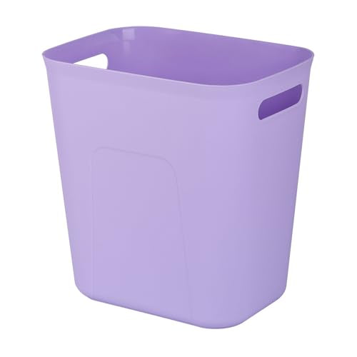 UUJOLY Plastic Small Trash Can Wastebasket, Garbage Container Basket for Bathrooms, Laundry Room, Kitchens, Offices, Kids Rooms, Dorms, 3.5 Gallon, Purple - color: Pruple, size: 3.5 Gallon