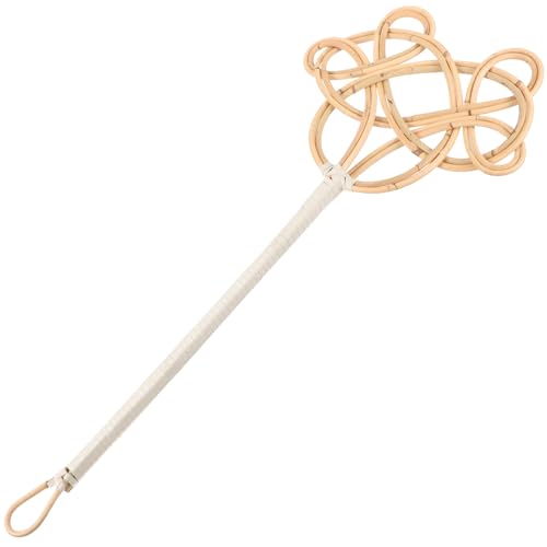 Long Handle Rattan Quilt Dust Beater Set of 2 Braided Carpet and Blanket Cleaning Tools for Home Dust Removal and Rug Fluffing