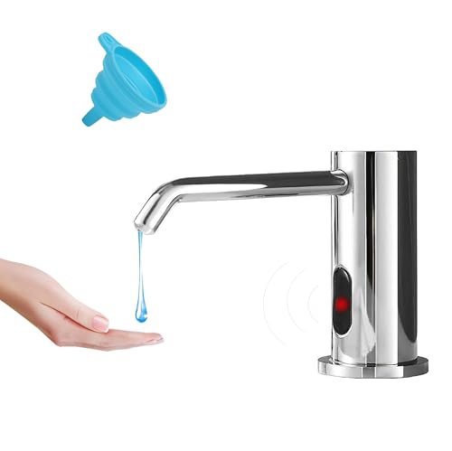 Touchless Automatic Soap Dispenser for Kitchen Bathroom Sink Built in Liquid Commercial Electric Soap Dispenser with Bottle and Pump Chrome Platingd - color: Electroplate-liquid