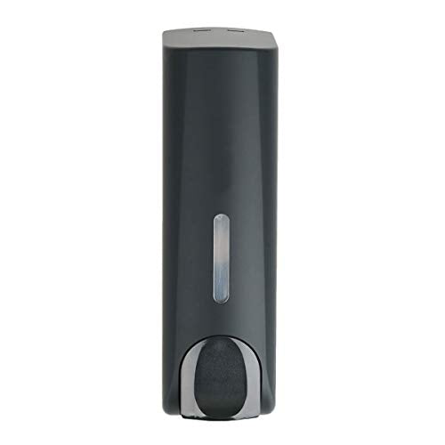AUMIO Shampoo and Conditioner Dispenser, No Drill Wall Mounted Shower Dispenser, Black, Single Chamber, 350ml - color: Black 1 Chamber
