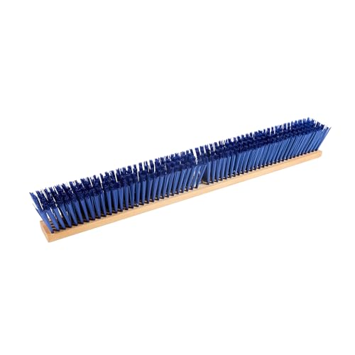 Restaurantware-BROOM HEAD ONLY: Clean Tek Professional 30-Inch Broom Head, 1 Heavy-Duty Push Cleaning Tool - Handle And Brace Sold Separately, Heavy Plastic Bristles, Wooden, Commercial Use - size: 30", style: Wood, with Heavy Flagged Bristles