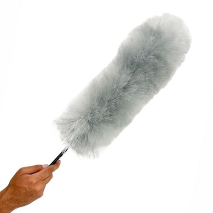 Kitchen + Home Large Static Duster - 27" Synthetic Feather Duster - Silver - color: Silver