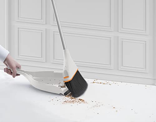Superio Clip-On Dustpan - Heavy Duty Plastic, Easy Grip Clip-On Dust Pan with Rubber Edge, Detailed Sweeping Debris, Fits Standard Brooms Home & Commercial Dusting & Cleaning Tool, Grey - color: White, size: 1-pack